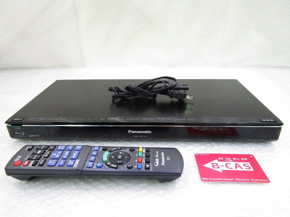 新品リモコン付 Panasonic DMR-BWT630 1TB 2番組同時録画 Panasonic DIGA DMR-BWT630☆2番組同時録画♪ 新品互換リモコン,HDMI