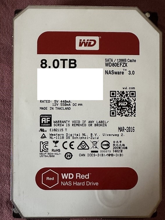 Western Digital『WD Red WD80EFZX 8TB』 即決あり - Red Hard NasWare