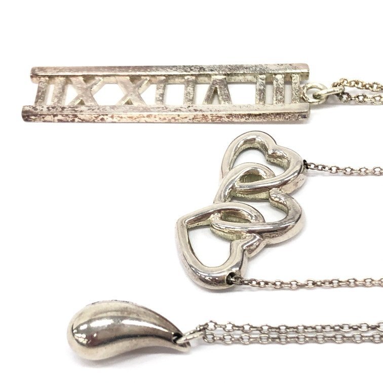 Tiffany&Co. ティファニー SV925 ネックレス 3点まとめ 総重量11.1g アトラス ティアドロップ ほか【BLAK0007】