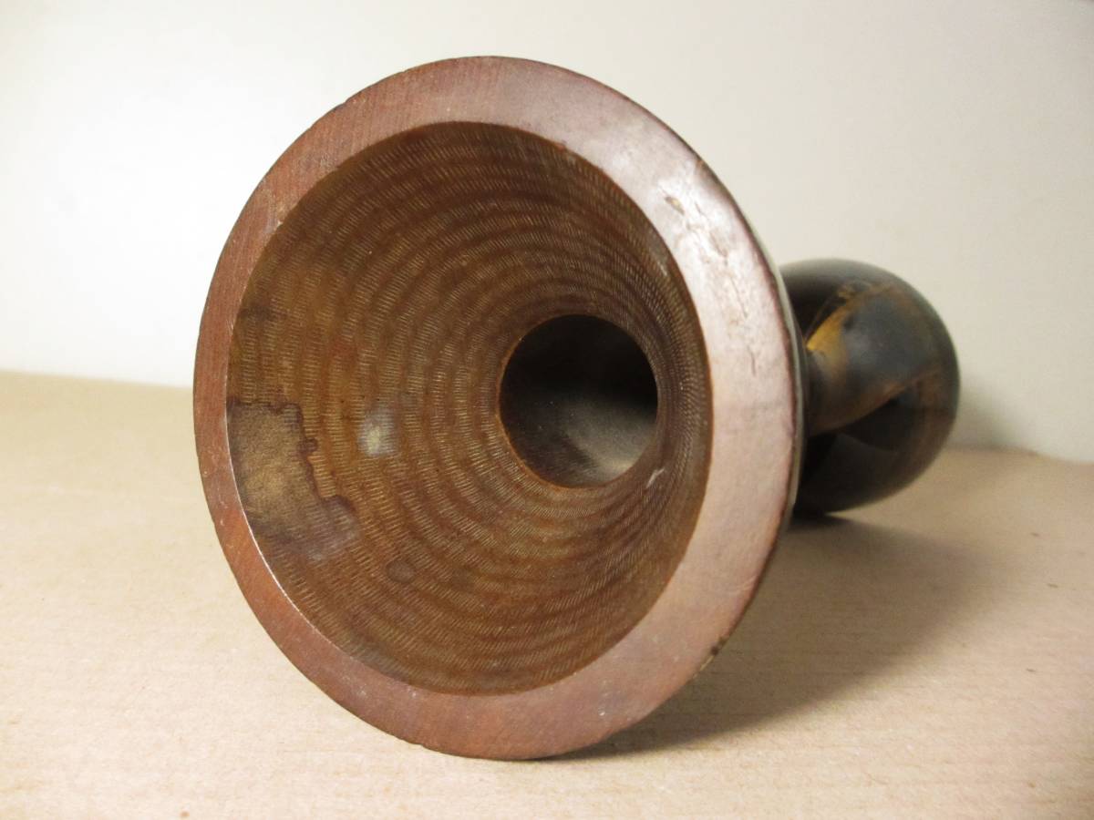 小鼓胴 和楽器 能楽 黒漆塗蒔絵 長さ 約25.5 cm 小鼓 和
