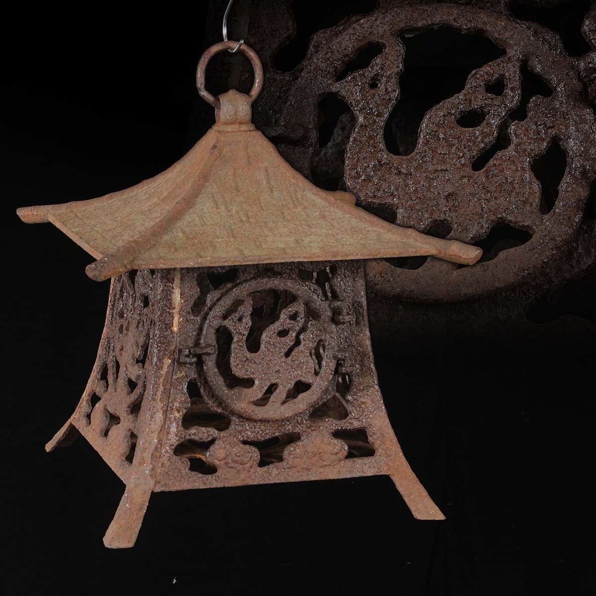 治】『李王家美術工場』製 唐銅製 魚耳花瓶☆高23.2cm 李王家 美