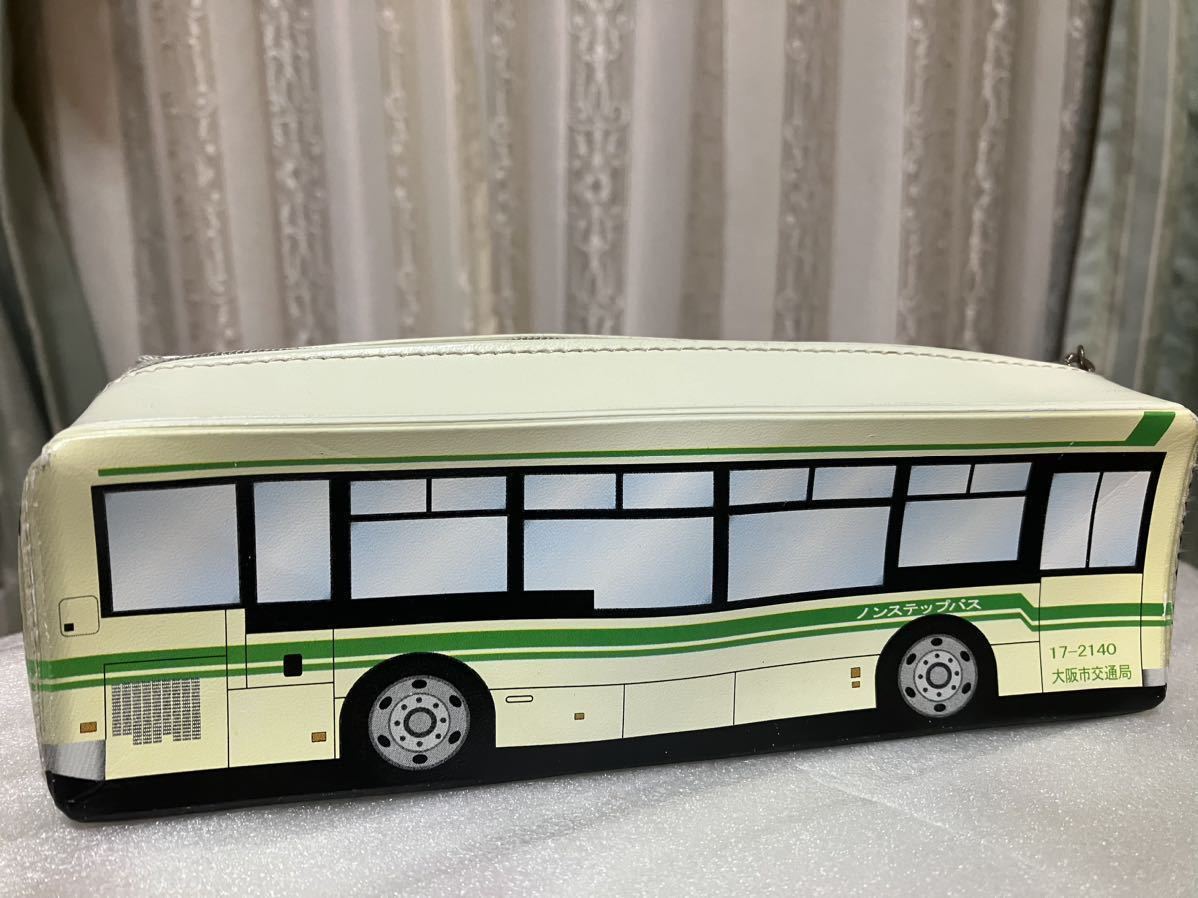 新品♪ 大阪市営バス　筆箱　ペンケース　文房具 (ホワイト×グリーン) いすゞエルガ 車　ふでばこ　ミニカー 【送料220円】_4