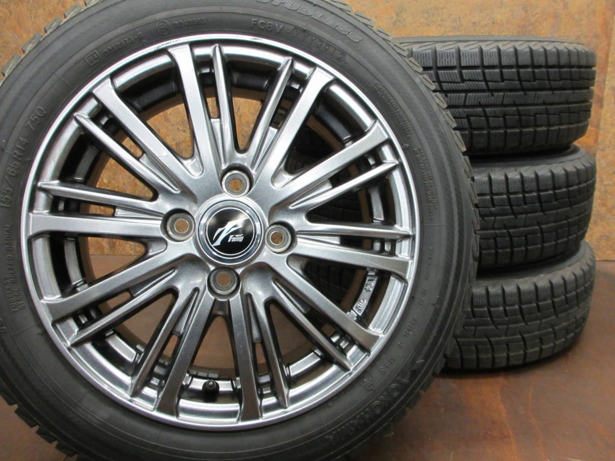 ☆Fang SINOLION + 深溝スタッドレスYOKOHAMA iceGUARD iG30 155/65R14
