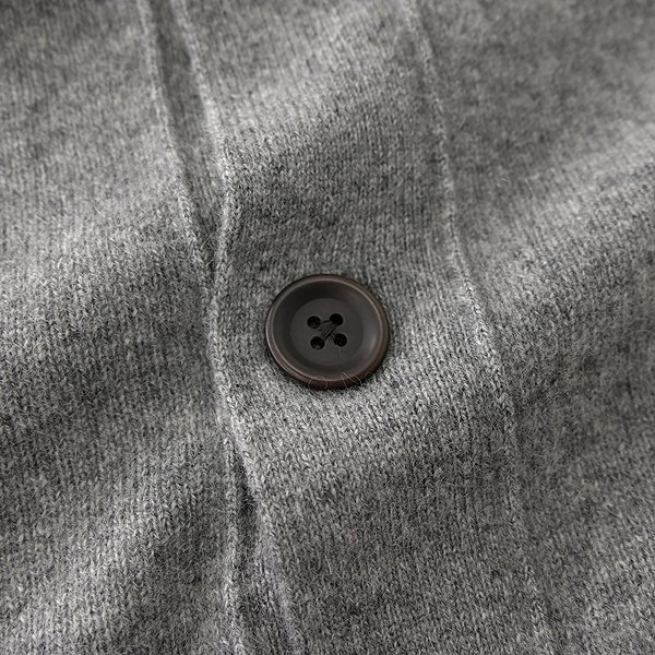 新品 オンワード good factory ピュア カシミヤ 7G ニット カーディガン M 灰 【I51470】 秋冬 メンズ ONWARD 洗濯可 セーター ブルゾン