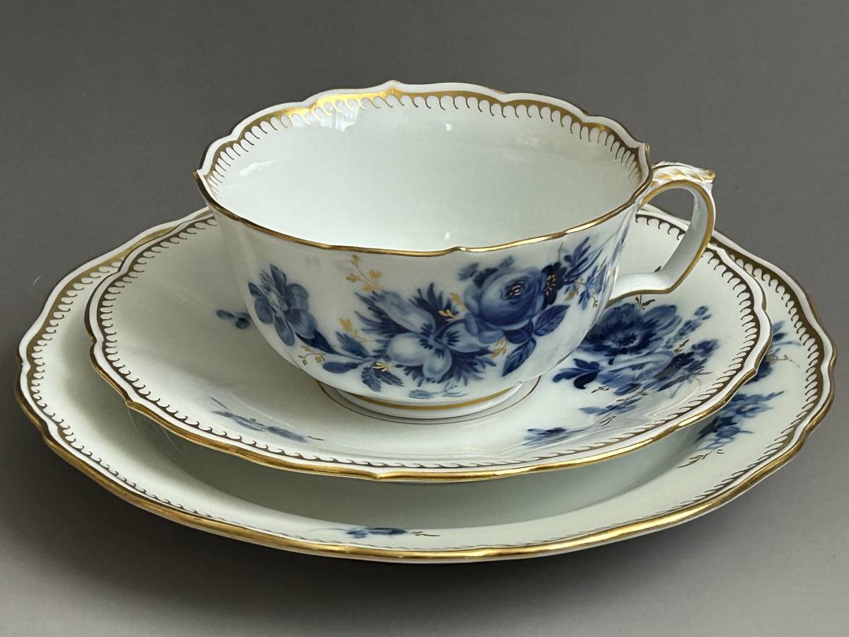 マイセン meissen 金彩 フラワーブーケ文 カマイユ カンテ 染付 ティー