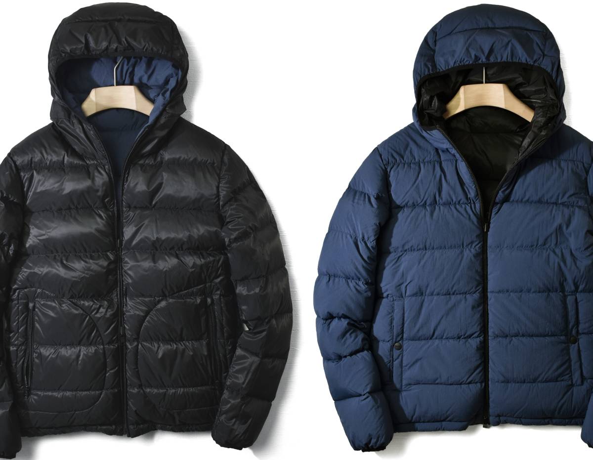 10，7万【Herno ヘルノ 新品】◇どちらも主役な両A面◇軽くて暖か!人気シリーズ¨7DEN◇ヘビロテ確実!超使えるリバーシブルダウンパーカ黒紺