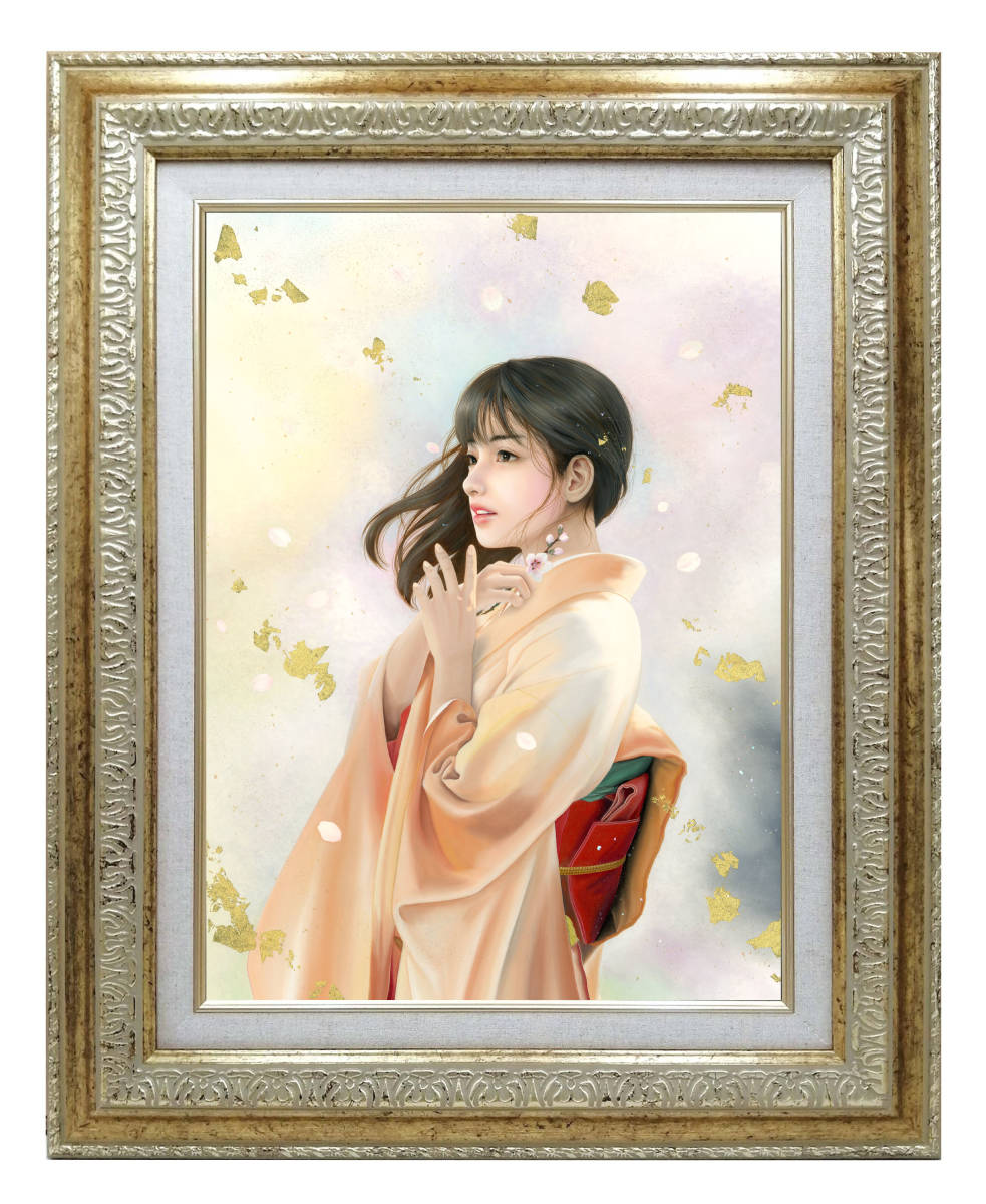 真作【春 風】油彩 (油絵) 手描き限定1作品 Ato Fujihara P8号（455×