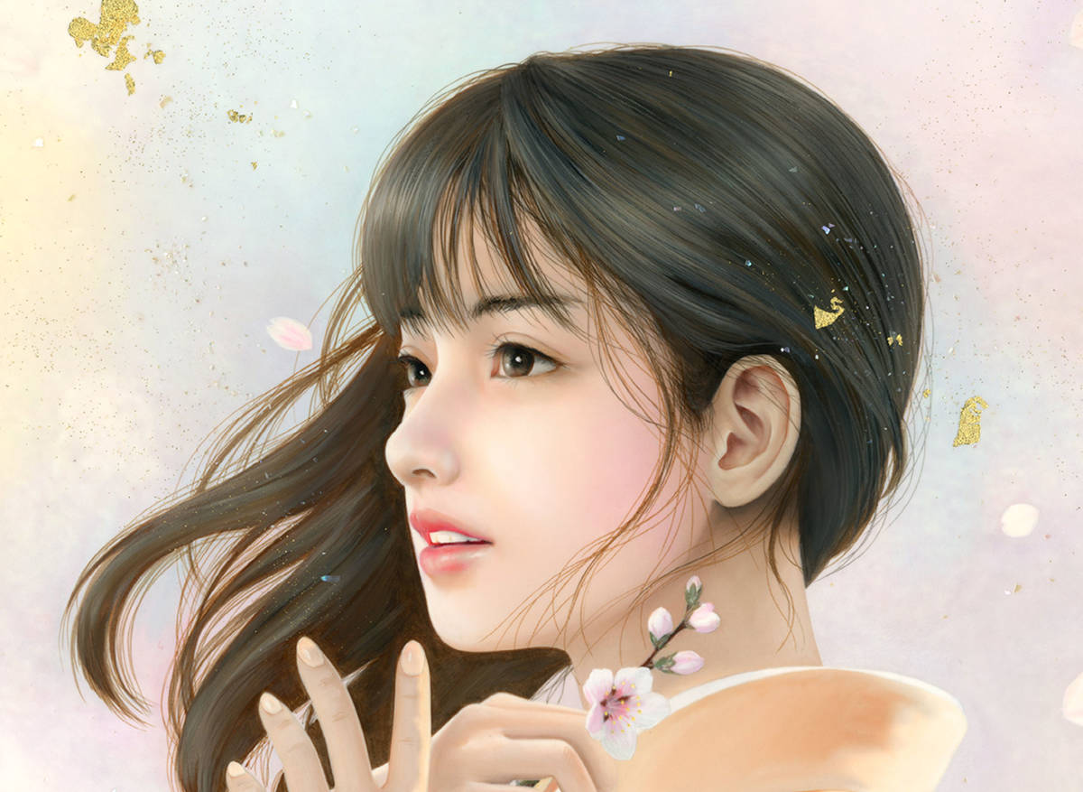 真作【春 風】油彩 (油絵) 手描き限定1作品 Ato Fujihara P8号（455×