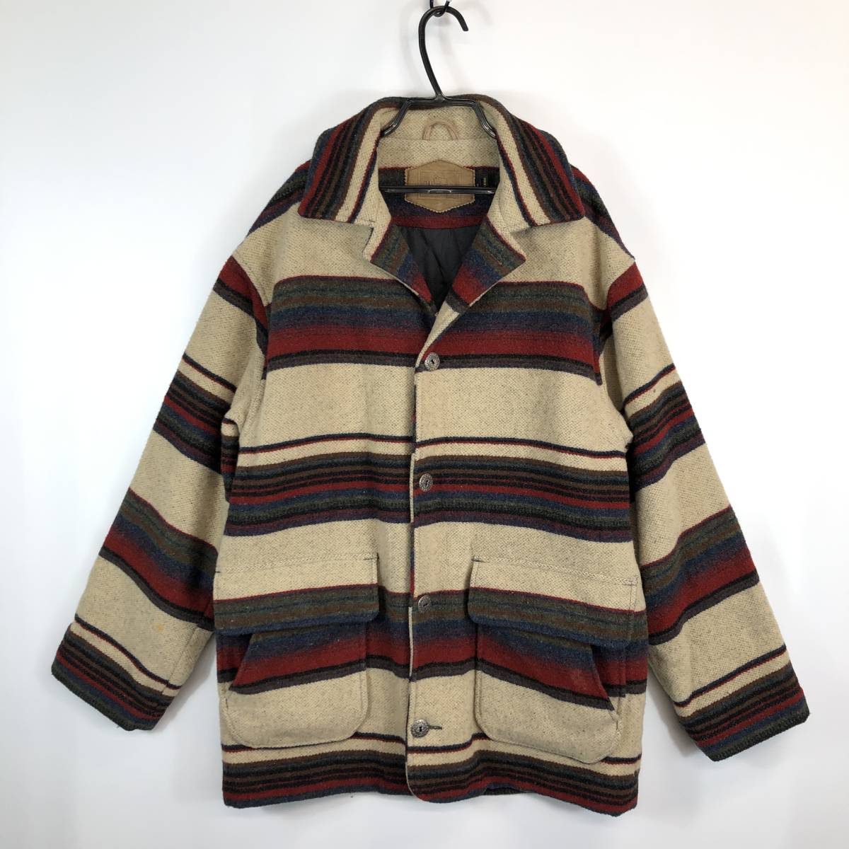 ウールリッチ USA製 ジャケット コンチョ ナバホ ネイティヴ 90s USA製 ウールリッチ Woolrich ウールジャケット 裏キルティング
