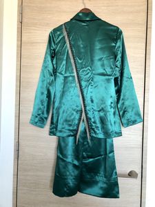 【美品】ダンス 衣装 JAZZ K-POP 緑 ジャケット パンツ SHEIN コスプレ衣装 セットアップ