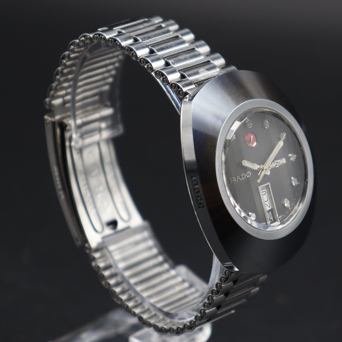 希少/美品 RADO ラドー ダイヤスター 11Pダイヤ ブラック文字盤 デイト OH済 RADO DIASTAR ラドー ダイヤスター 超硬 636.0308.3 自動巻