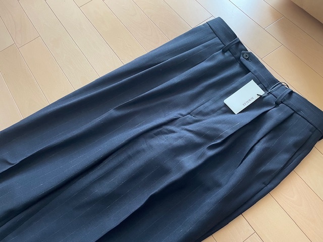 AURALEE オーラリー HARD TWIST WOOL PANAMA STRIPE SLACKS サイズ4