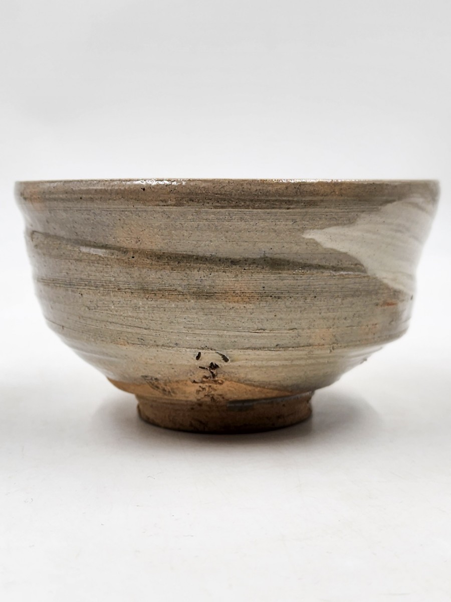 ＜茶道具＞ 出雲 【九代 長岡住右衛門(空味)】 『楽山焼 刷毛目 茶碗』 在印 桐共箱 真作保証 島根県 松江_7