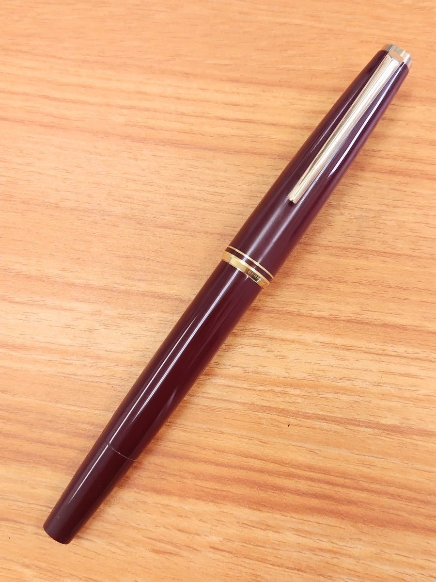 ジャンク品MONTBLANC モンブラン 万年筆 No.221 ペン先585 ボルドー_2