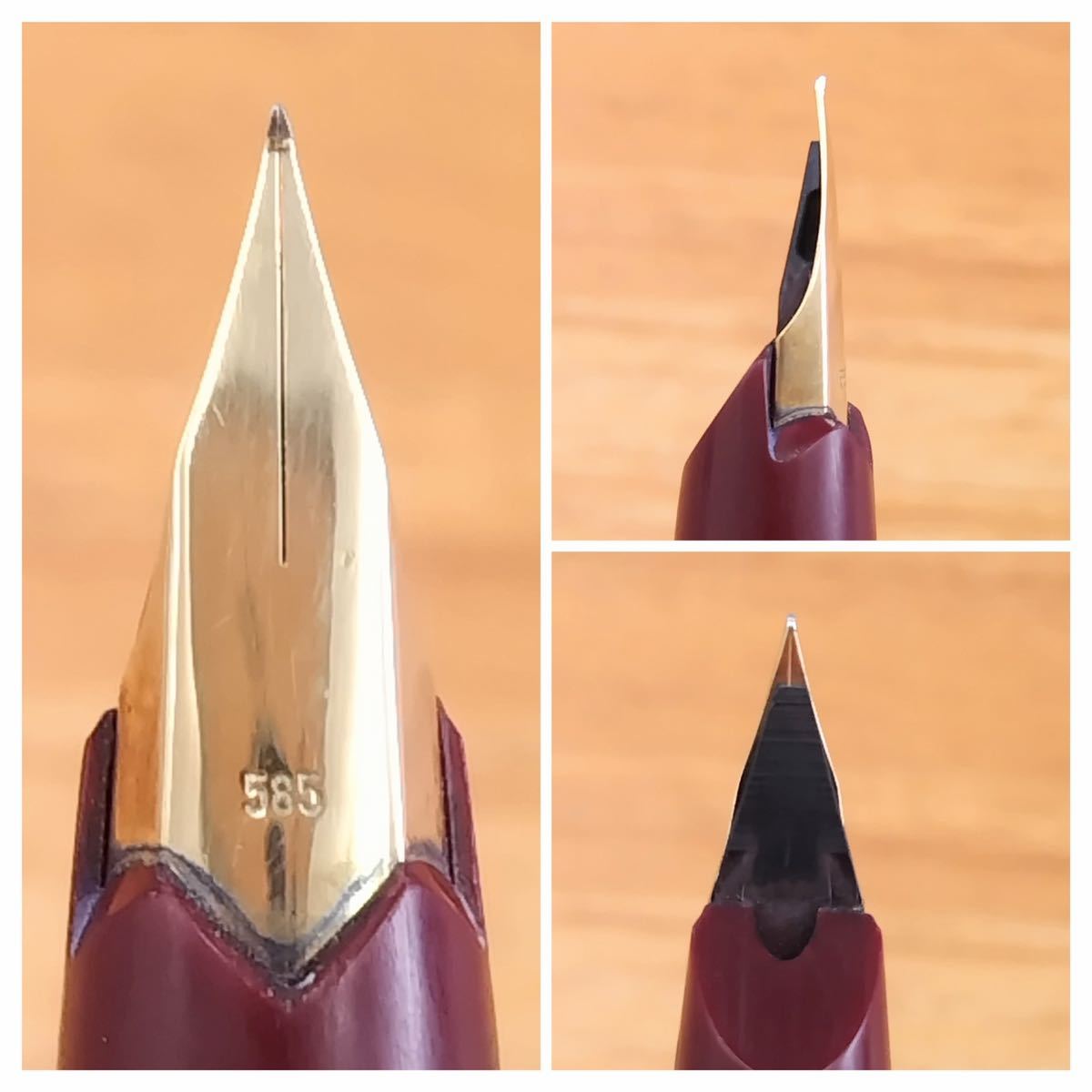 ジャンク品MONTBLANC モンブラン 万年筆 No.221 ペン先585 ボルドー_4