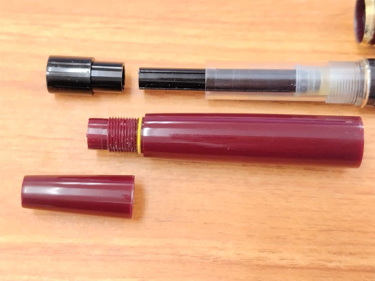 ジャンク品MONTBLANC モンブラン 万年筆 No.221 ペン先585 ボルドー_5