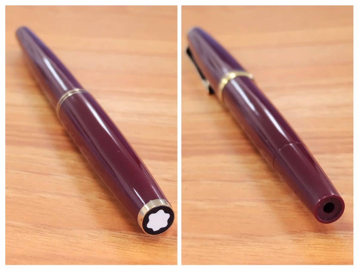 ジャンク品MONTBLANC モンブラン 万年筆 No.221 ペン先585 ボルドー_7