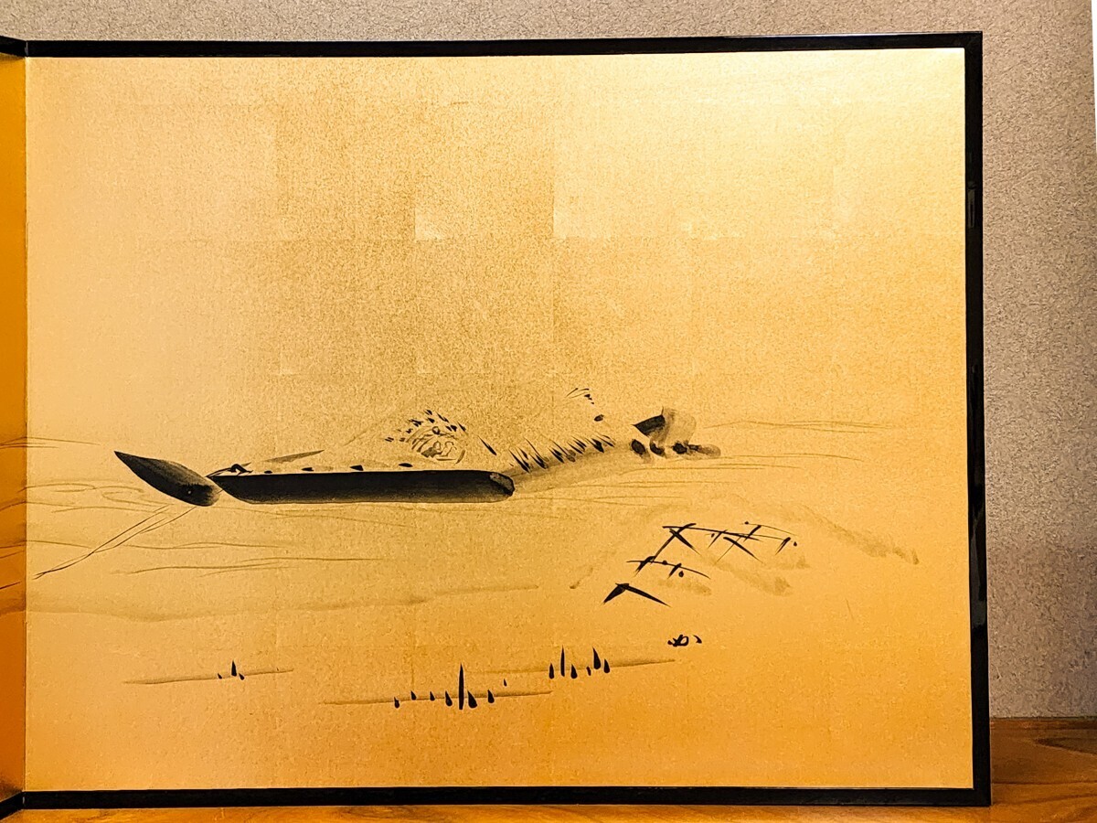 茶道具＞ 表千家 【堀内宗完(兼中斎)画】『如心斎好曳舟画 倣仙鶴写意