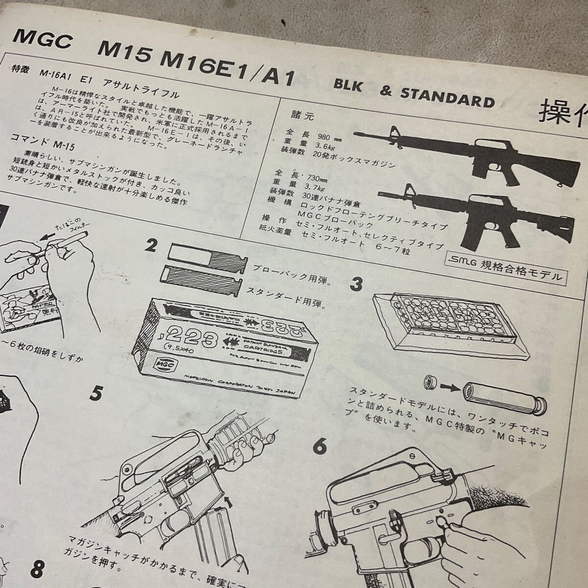 MGC-M15,M16A1分解組立図 パーツリスト 説明書 展開図 M16アサルト