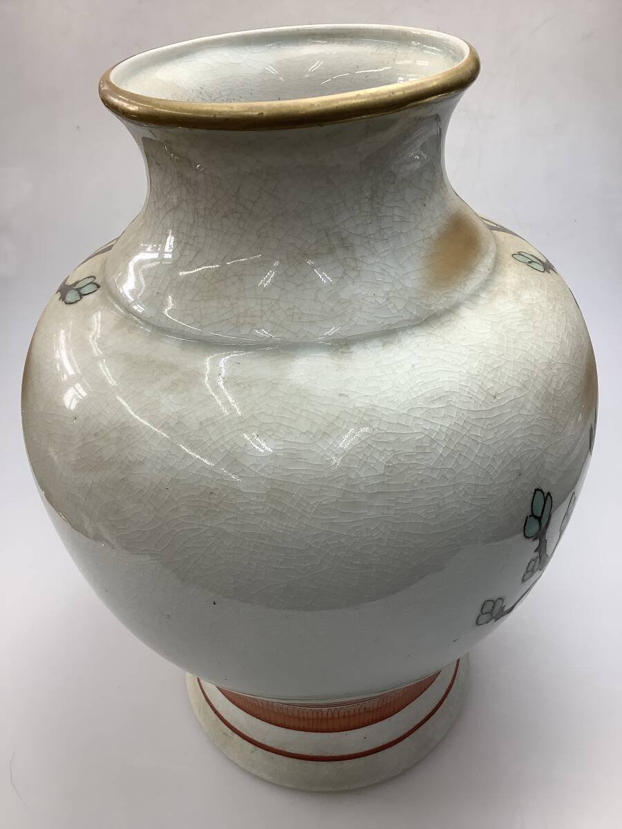 Y2508 九谷宗山 九谷色絵金彩 花瓶 骨董 九谷焼 花器 花入 花生(花器