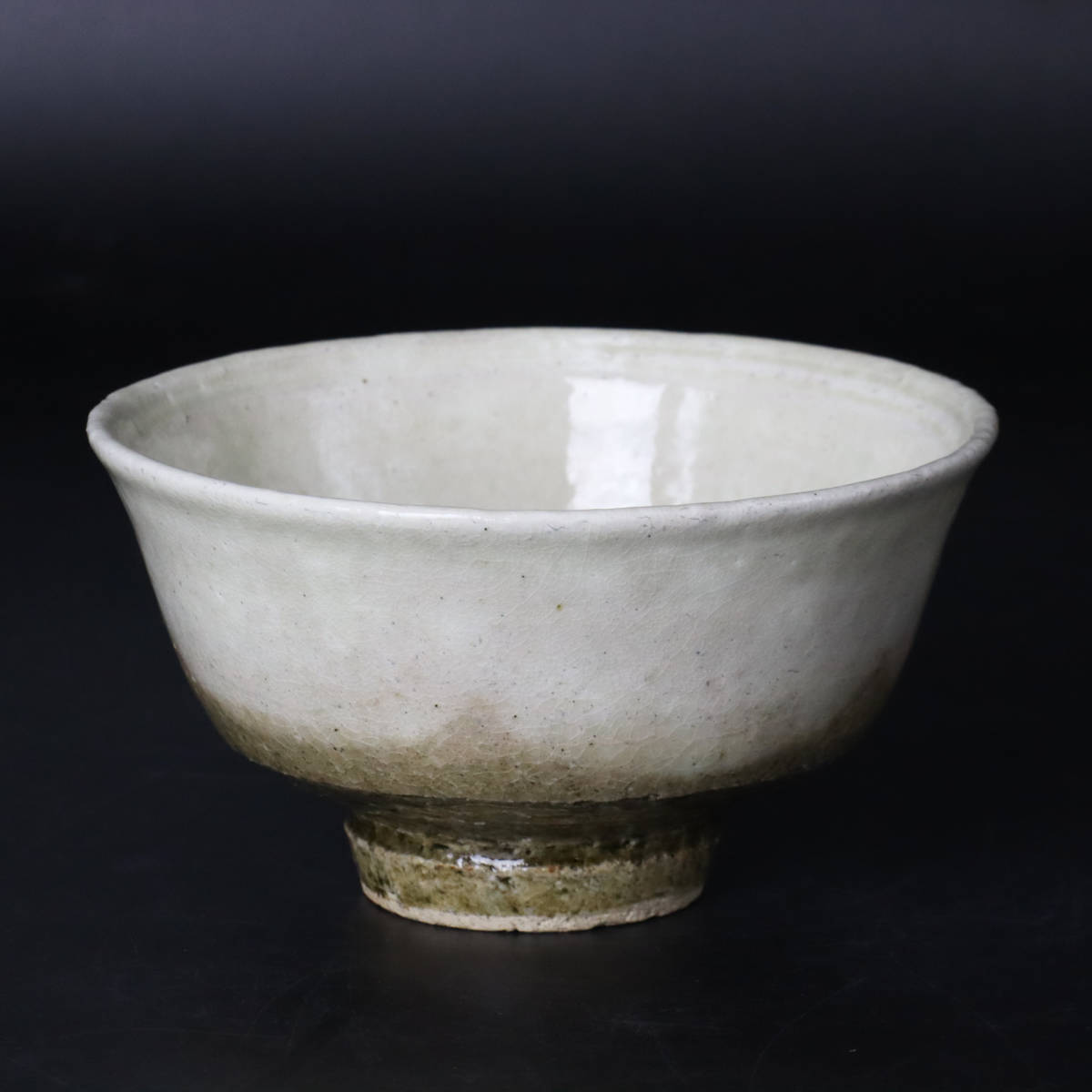 宙】船木研児(舩木研児) 白釉茶碗 13.8cm 共箱 陶歴付 茶器 茶道具