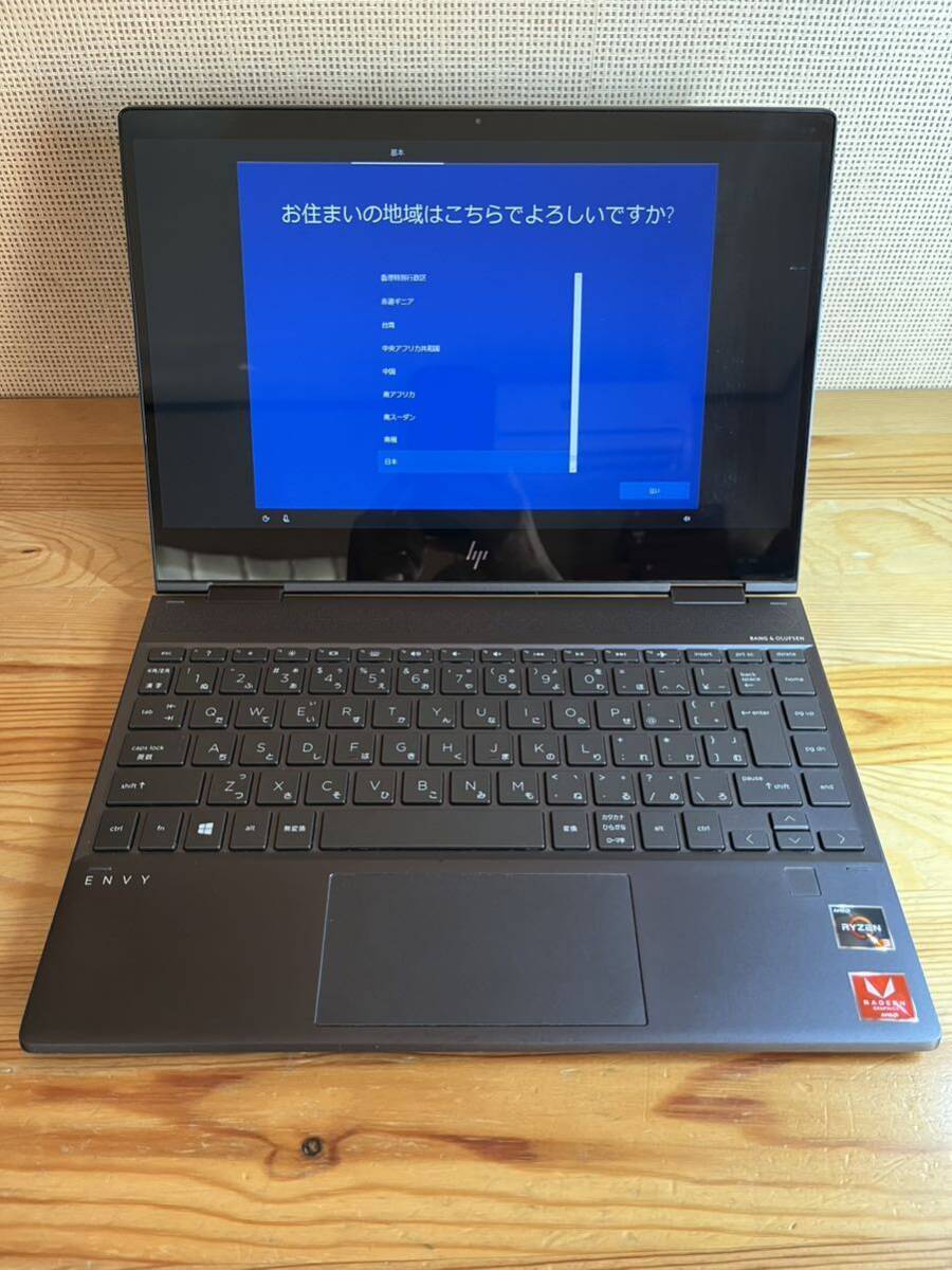 極美品★HP ENVY x360 13-ar0001AU/ Ryzen3/メモリ8GB SSD256GB タッチパネル キングソフトオフィス付き /e164_1