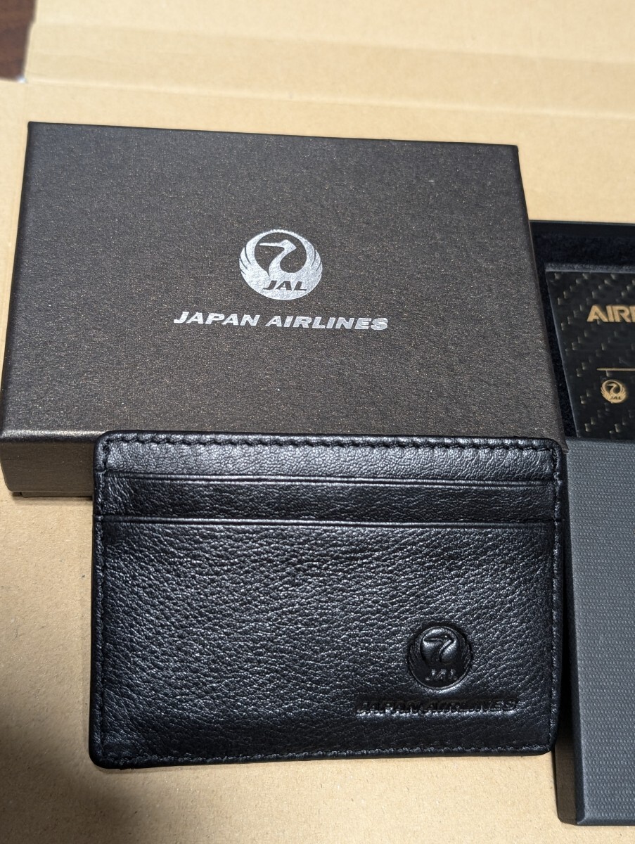 JAL 日本航空 エアバス A350 ネームタグ カーボン レザーコインケース