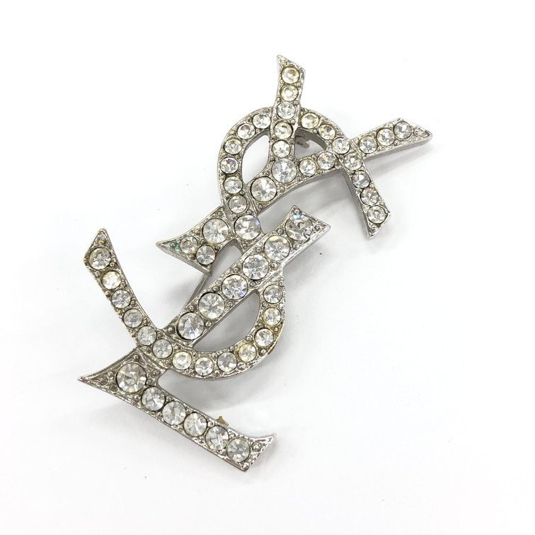 Yves Saint Laurent イヴサンローラン YSL ブローチ ラインストーン