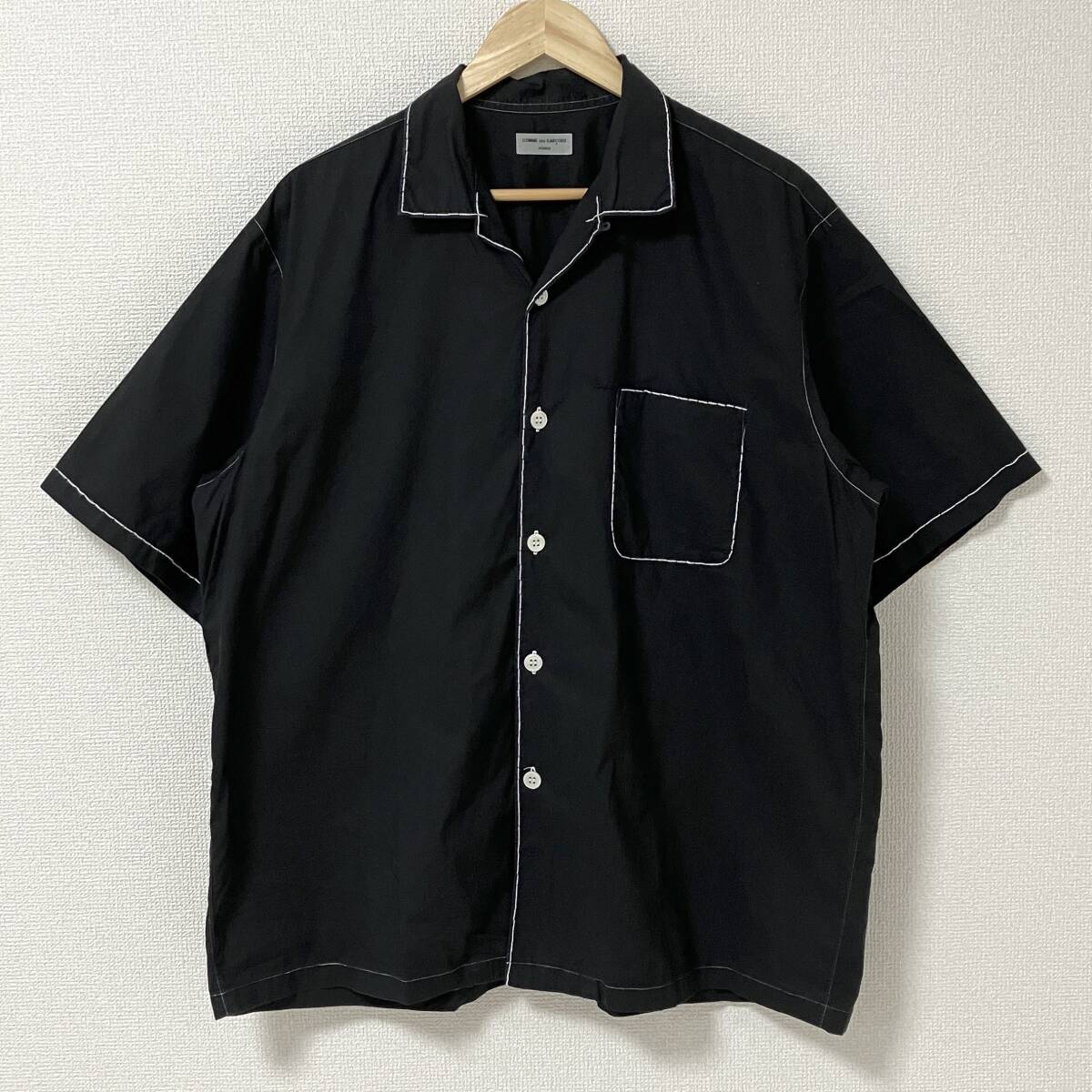 白ステッチ AD1999 田中オム COMME des GARCONS HOMME 開襟 半袖 