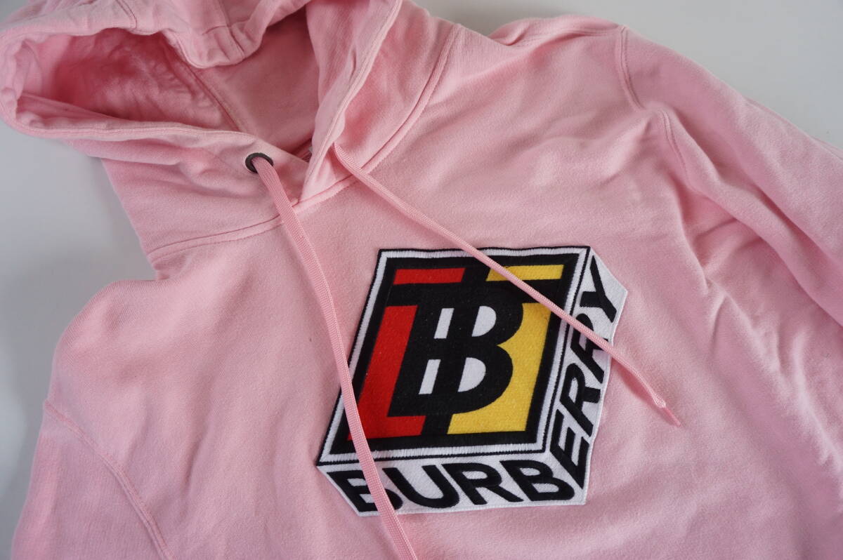 現行*Burberry*Sサイズ*ロゴ/グラフィック/パーカー/M/コットン/PNK