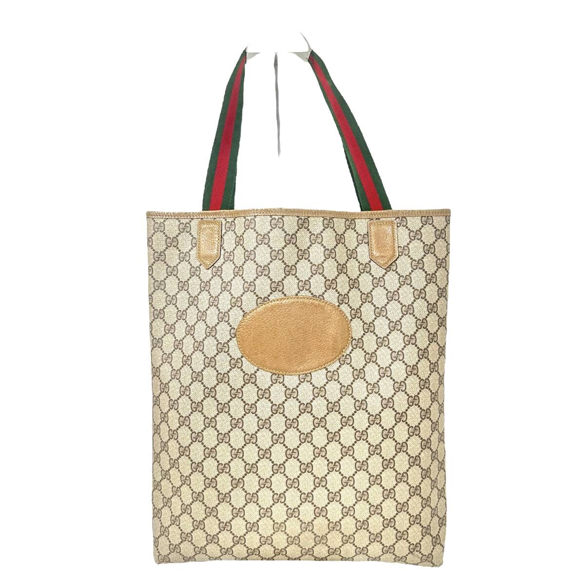 グッチ オールドグッチ シェリーライン トートバッグ レザー PVC g071
