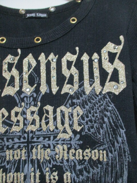 JessuLogan 黒プリント長袖カットソー（USED）92824_3