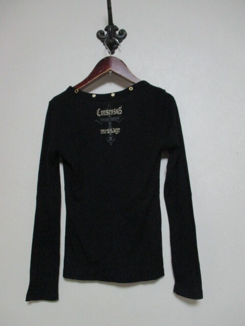 JessuLogan 黒プリント長袖カットソー（USED）92824_4