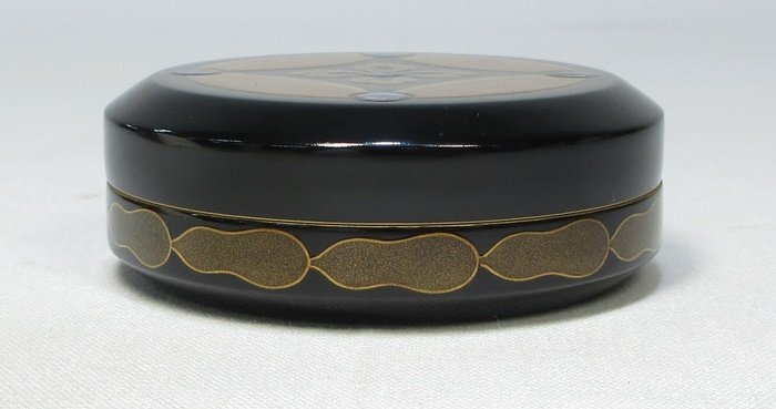 A0026】茶道具 遠州好 輪島塗 蒔絵師 高州 青貝入り 花菱七宝 瓢箪