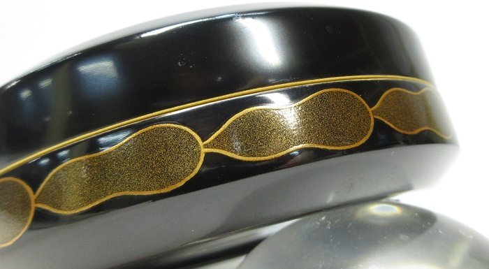 A0026】茶道具 遠州好 輪島塗 蒔絵師 高州 青貝入り 花菱七宝 瓢箪