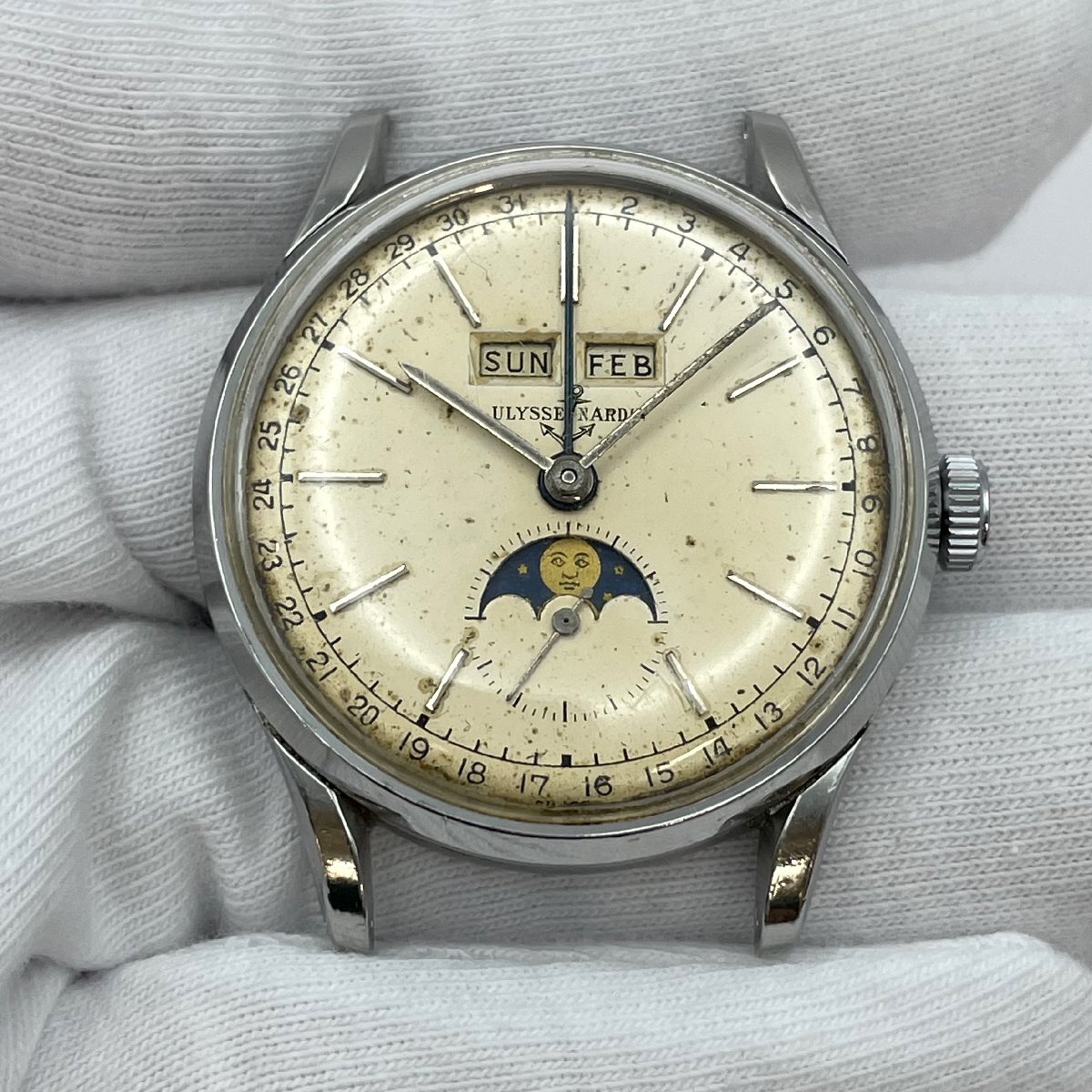 1円～/希少/ULYSSE NARDIN/ユリスナルダン/トリプルカレンダー/ムーン 