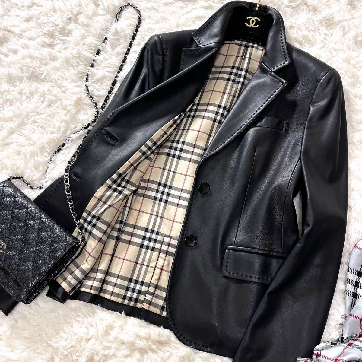 ◇BURBERRY LONDON バーバリー レザージャケット ラムレザー 羊革