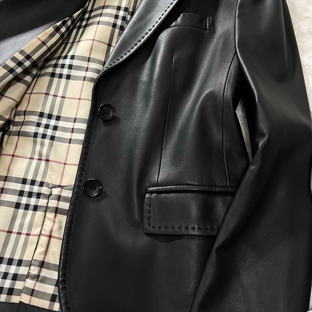 大きいサイズ 美品 バーバリー BURBERRY バーバリーロンドン レザー