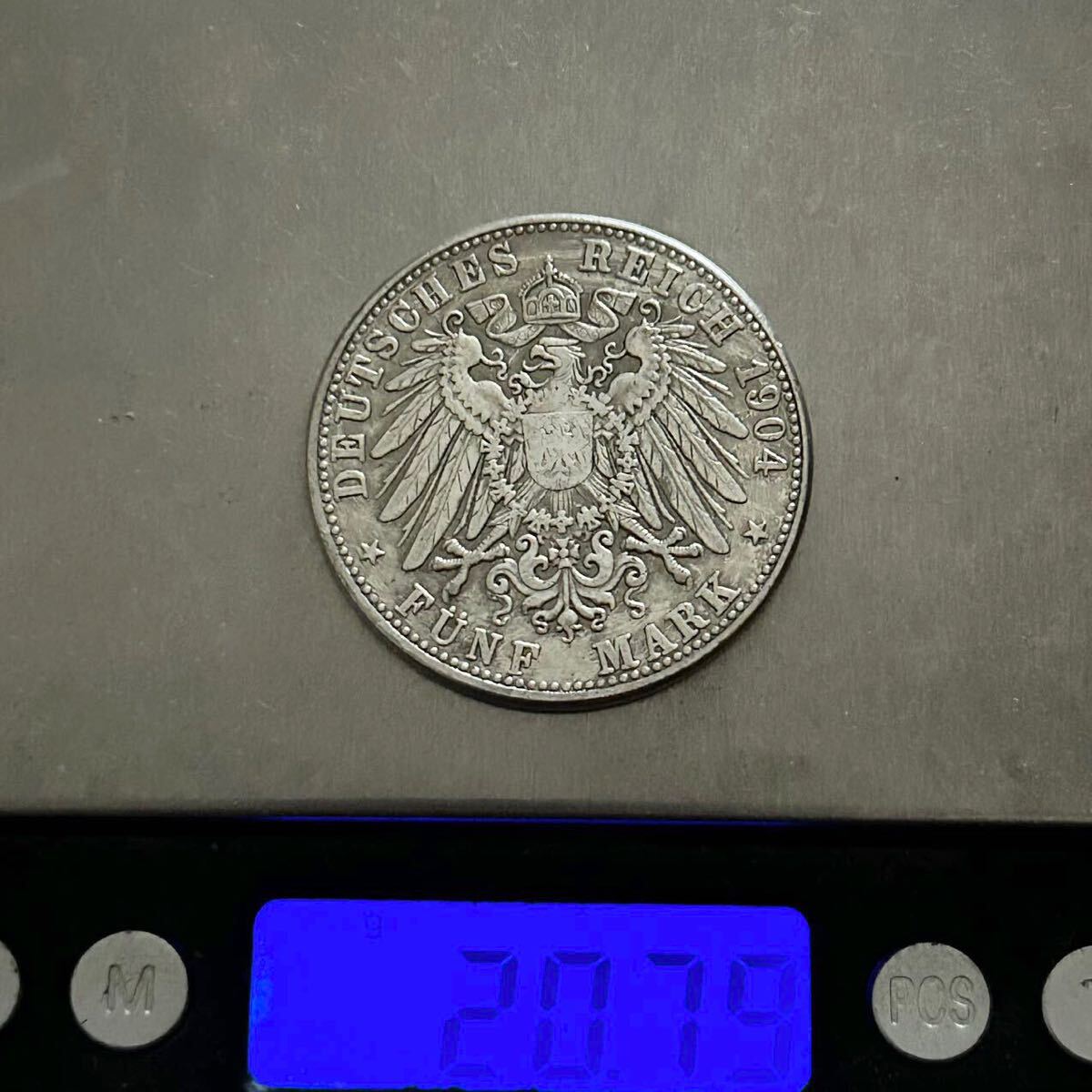 銀貨 1904年 5マルク銀貨 自由ハンザ都市リューベック ヴィルヘルム2世
