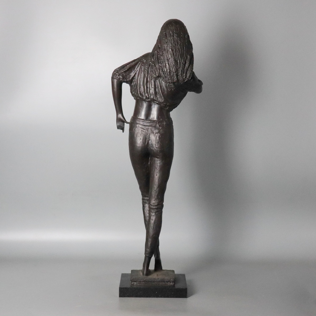 宙】人気具象彫刻家 土田副正「夏の日」ブロンズ美人像 高53cm 約7.5kg