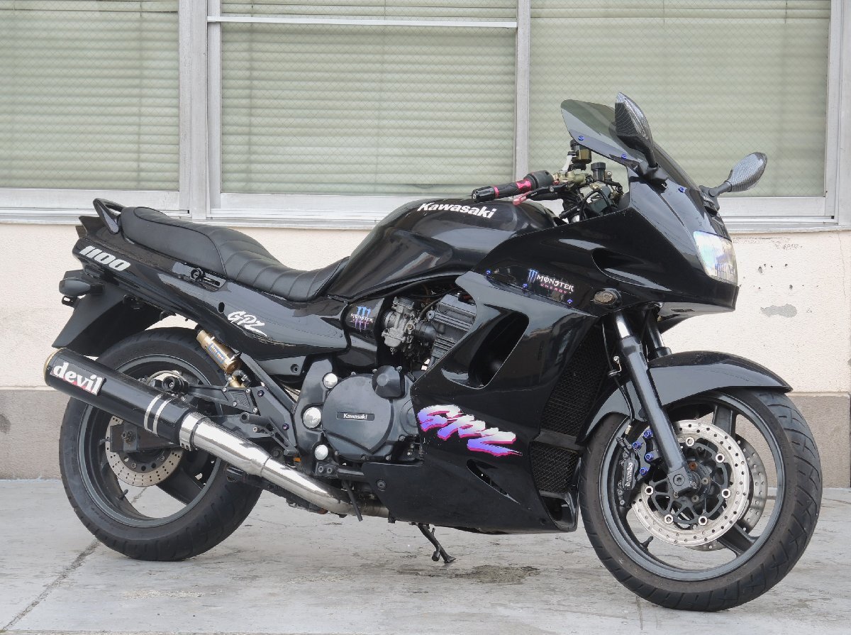 160【評価A】 GPZ1100 ZXT10E 水冷 実動 社外 DEVIL デビル マフラー