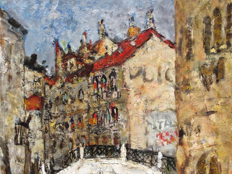GINZA絵画館】児玉幸雄 油絵8号「ヴェニスの運河」イタリア・希少な1