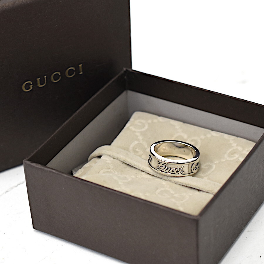 1円 ◇新品同様 GUCCI グッチ リング ロゴ インターロッキングG