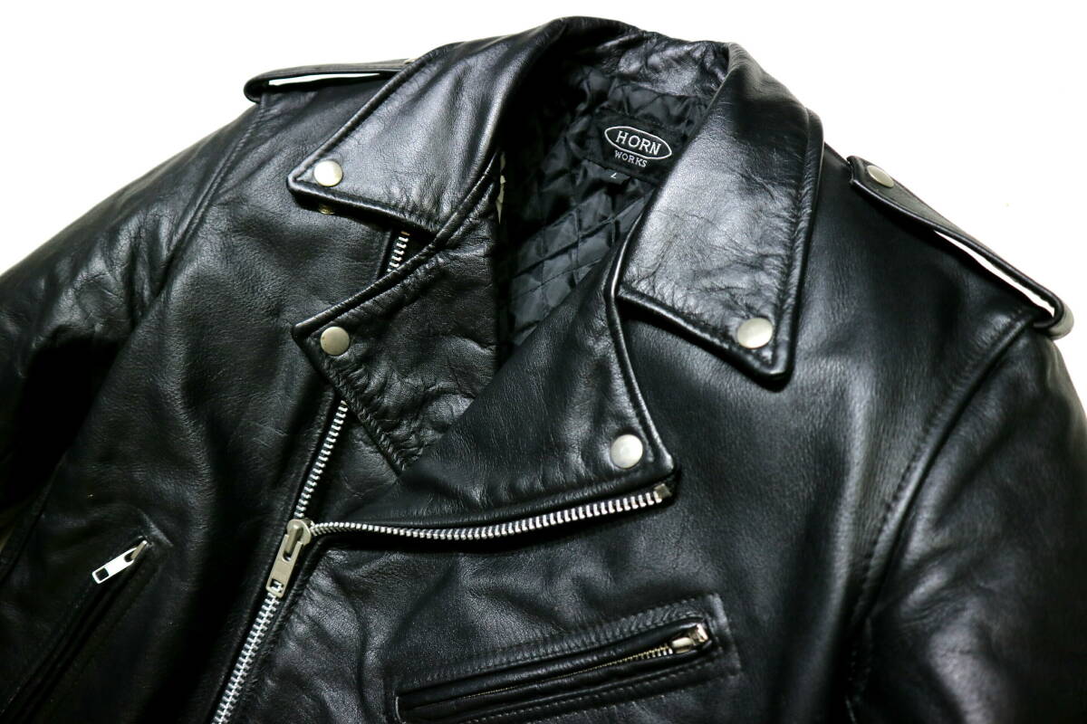 程度良好！◇HORN WORKS 水牛革 バッファロー レザーライダース