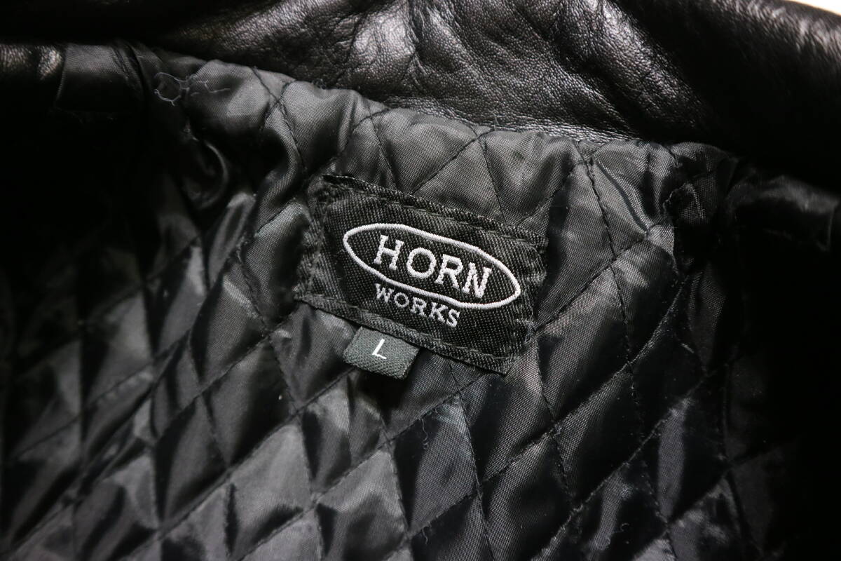 程度良好！◇HORN WORKS 水牛革 バッファロー レザーライダース