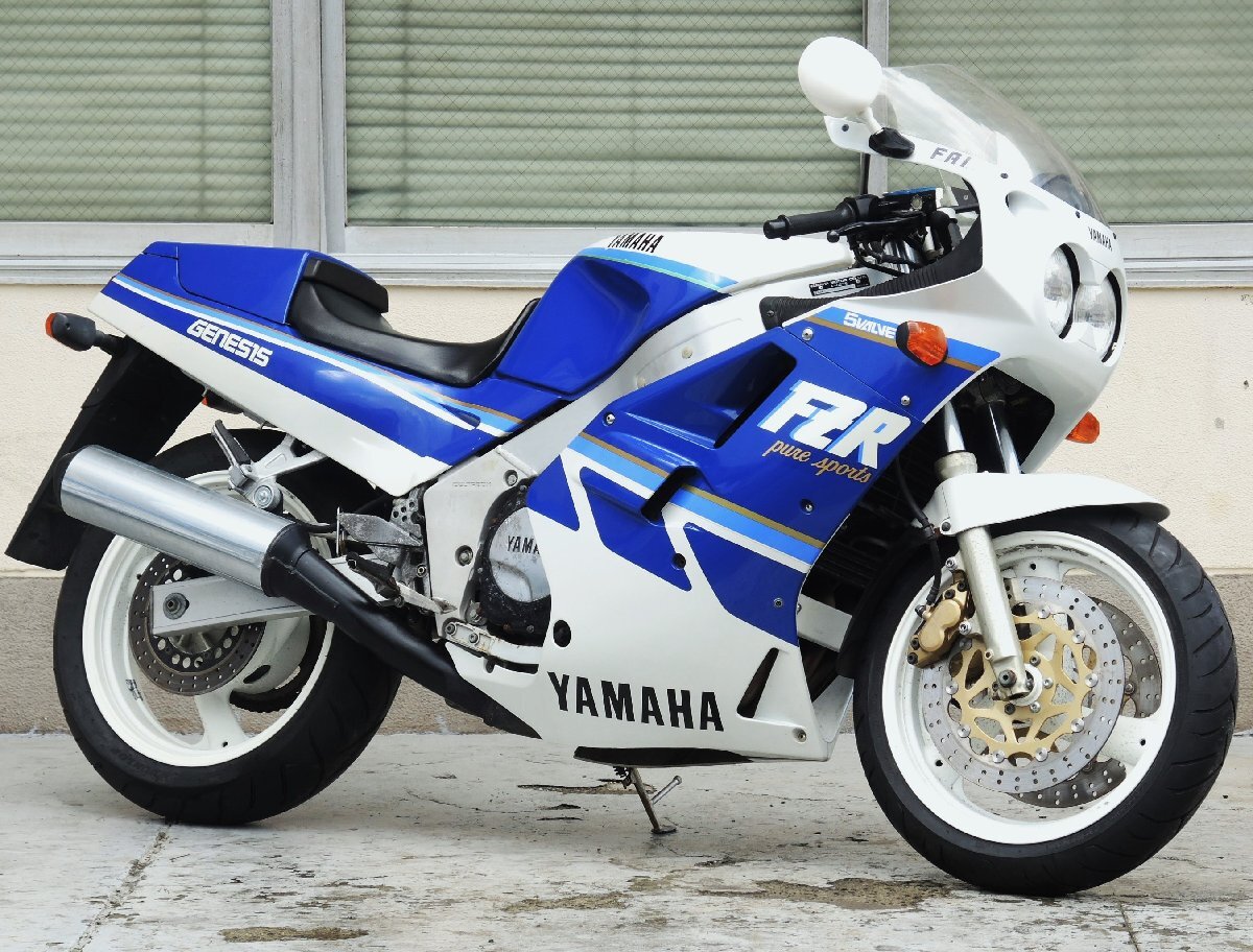 60【評価A】 FZR1000 2GH 実動 当時物 純正 バック ミラー 左右 セット Le2 732t 走行距離表示2，095km FZR1000 2GH 実動 ガソリン 取外 0