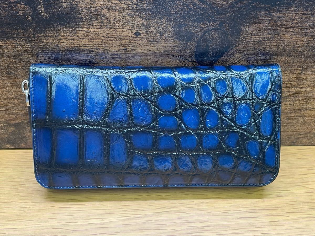 シャム 鰐 手染めクロコダイル パティーヌ ラウンドファスナー長財布 極上品 シャム 鰐 手染めクロコダイル パティーヌ ラウンドファスナー