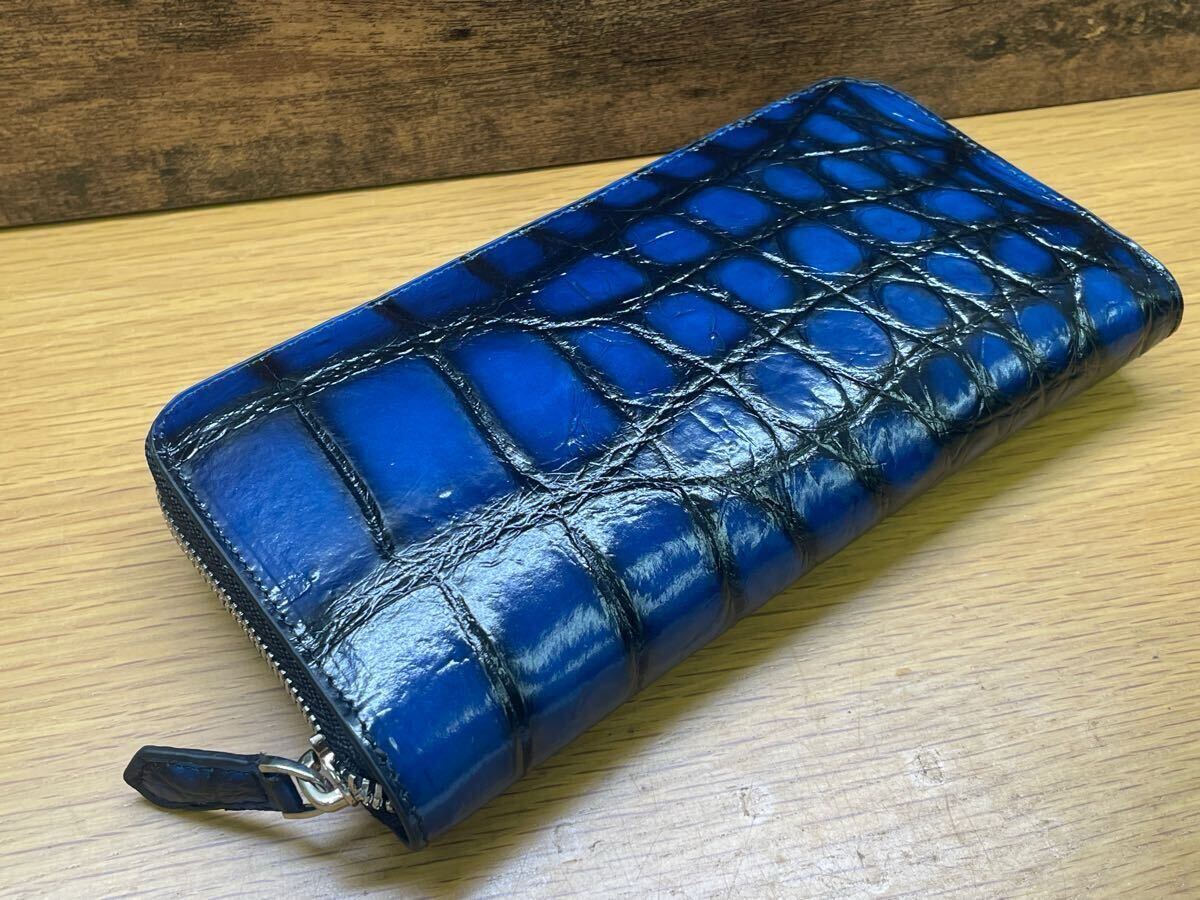 シャム 鰐 手染めクロコダイル パティーヌ ラウンドファスナー長財布 極上品 シャム 鰐 手染めクロコダイル パティーヌ ラウンドファスナー
