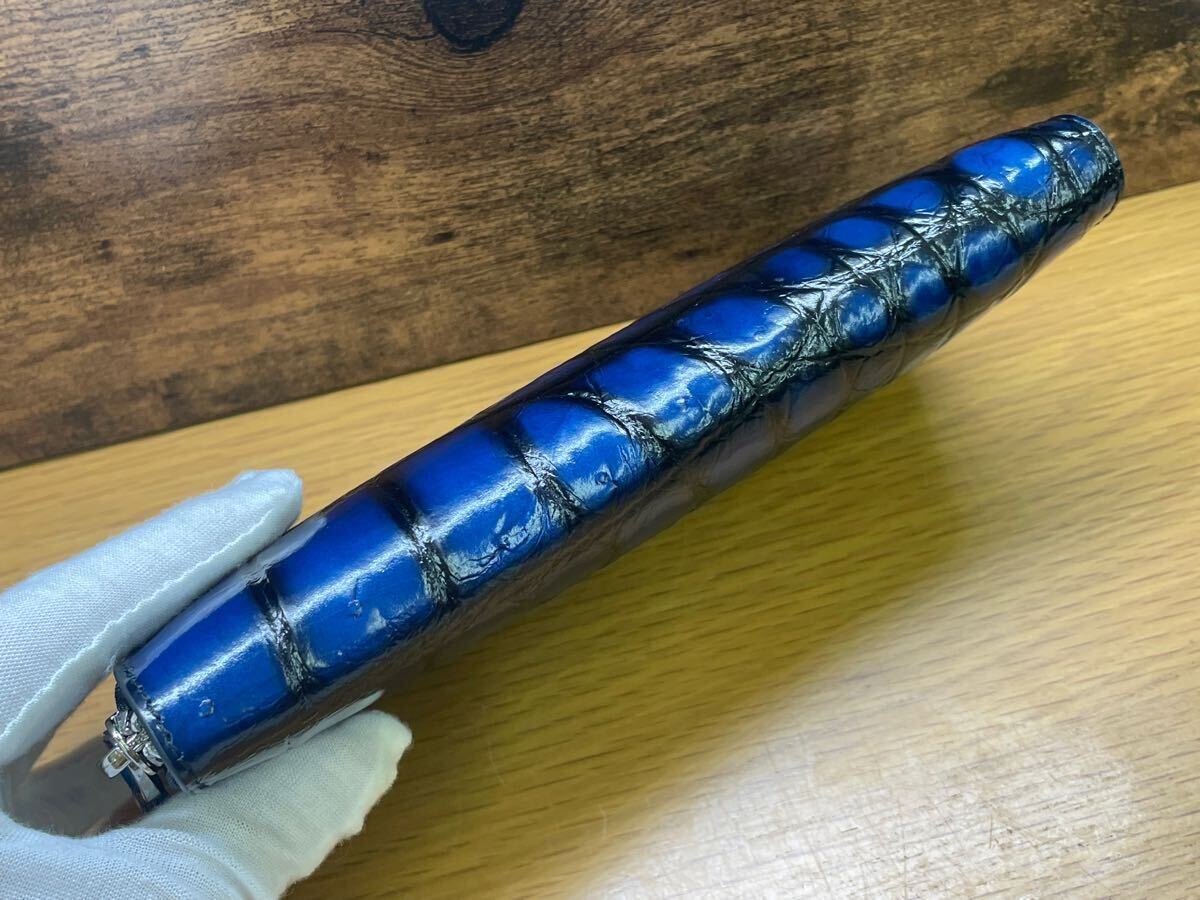 極上品 シャム 鰐 手染めクロコダイル パティーヌ ラウンドファスナー
