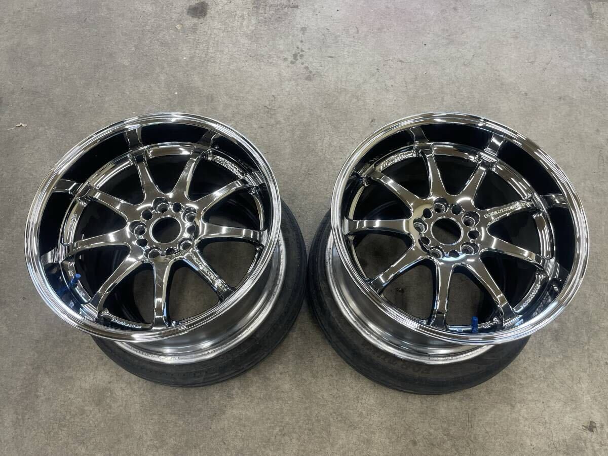 希少 廃盤 深リム WORK EMOTION XD9 18インチ 10J+38 PCD114.3 5穴 2本セット ワーク エモーション スカイライン GTR シルビア RX7等_1